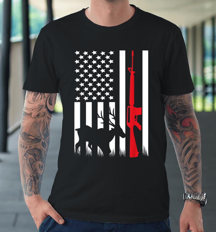 American Flag Hunting Premium T-Shirt