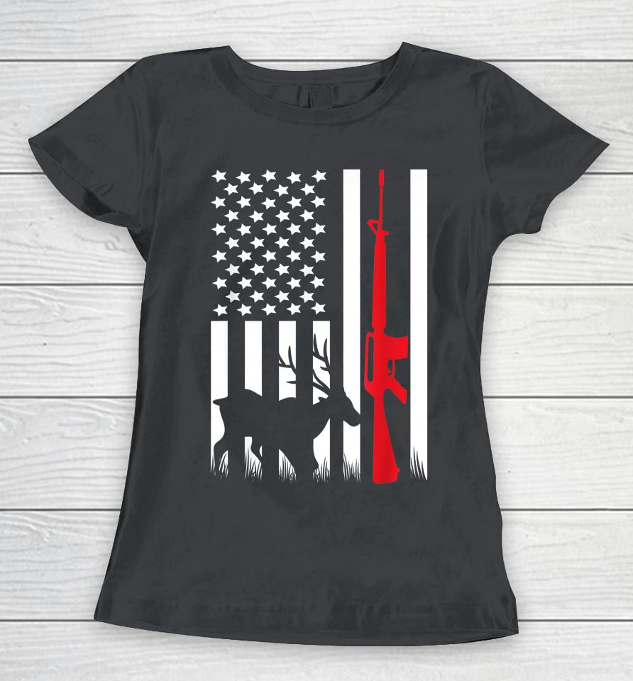 American Flag Hunting Women T-Shirt
