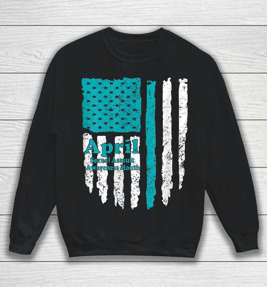 American Flag Sexual Assault Awareness Sweatshirt