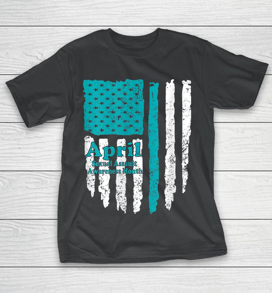 American Flag Sexual Assault Awareness T-Shirt