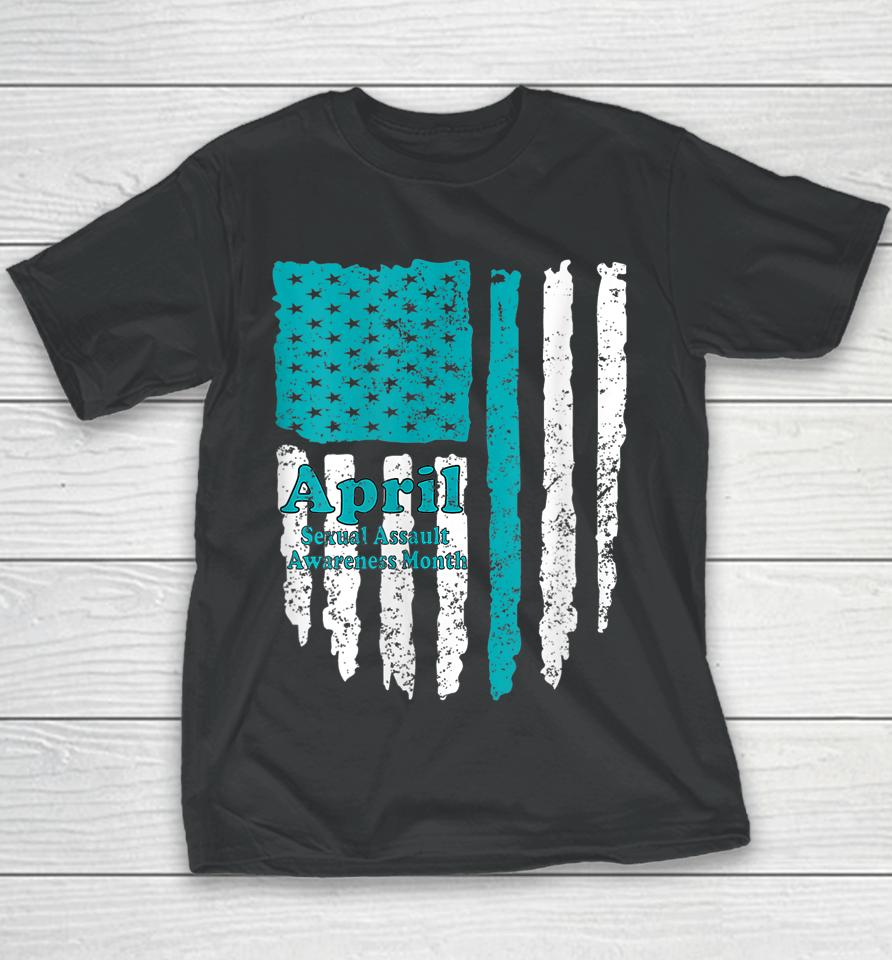 American Flag Sexual Assault Awareness Youth T-Shirt
