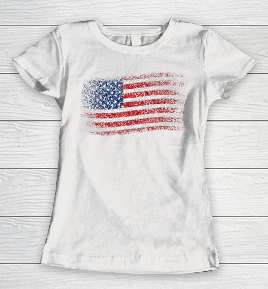 American Flag T-Shirt Men Women 4Th Of July Vintage Usa Flag Women T-Shirt