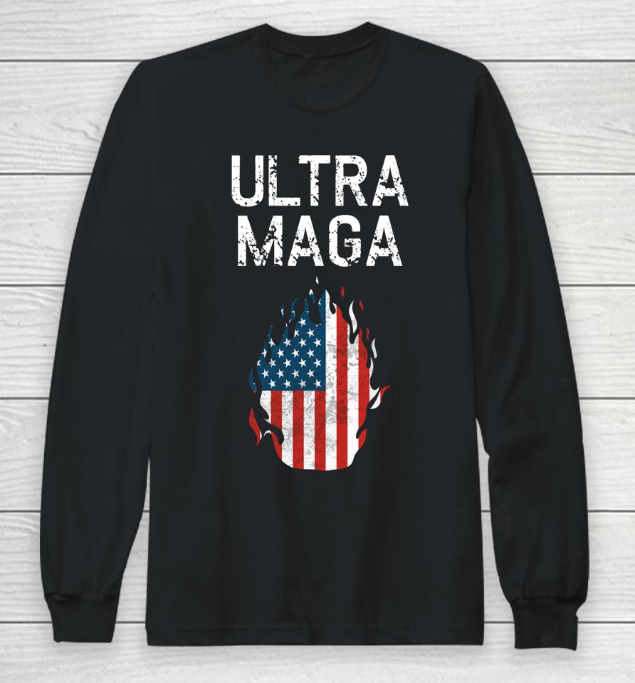 American Flag Vintage Ultra Maga Long Sleeve T-Shirt