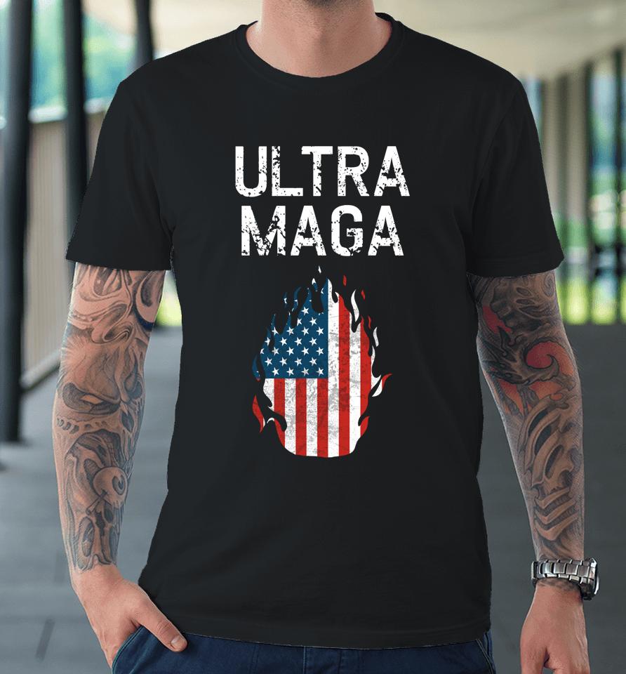 American Flag Vintage Ultra Maga Premium T-Shirt