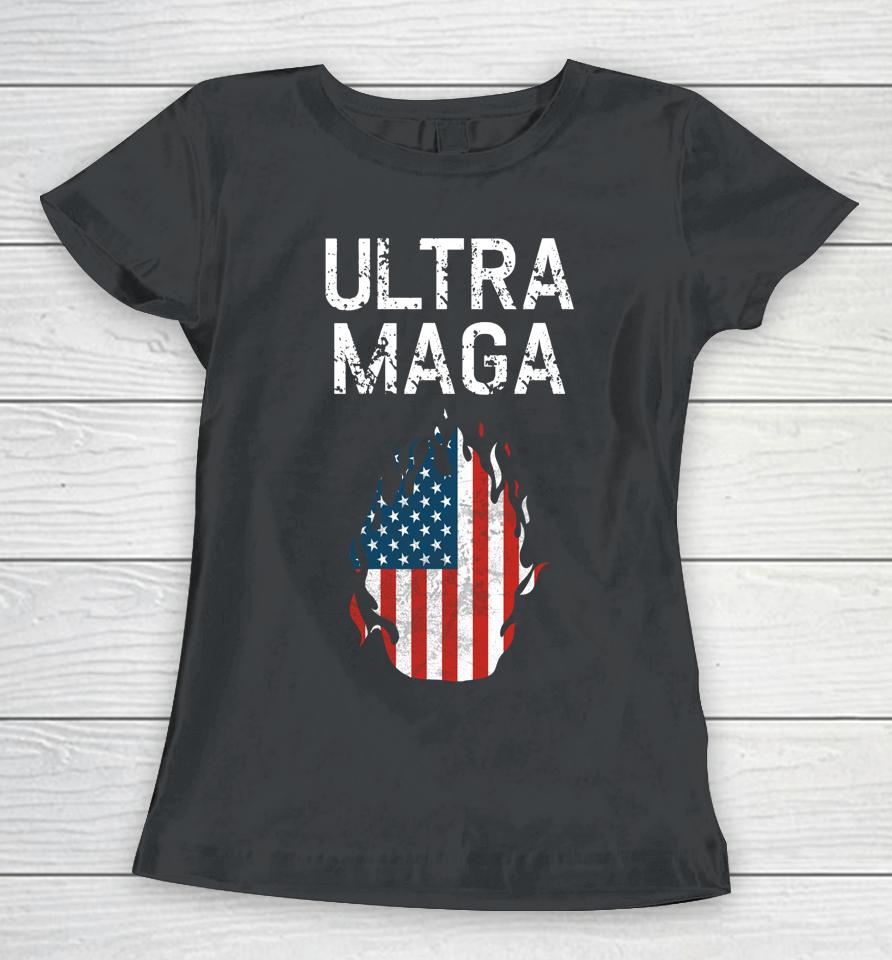 American Flag Vintage Ultra Maga Women T-Shirt