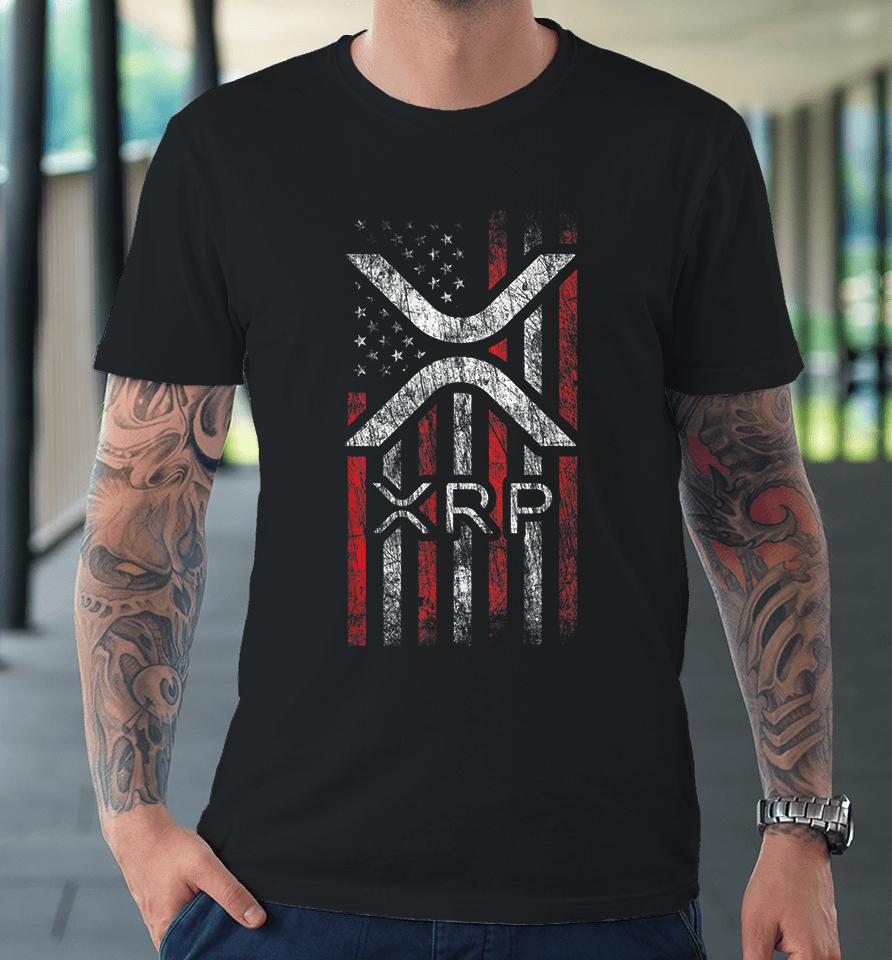 American Flag Xrp Cryptocurrency Premium T-Shirt