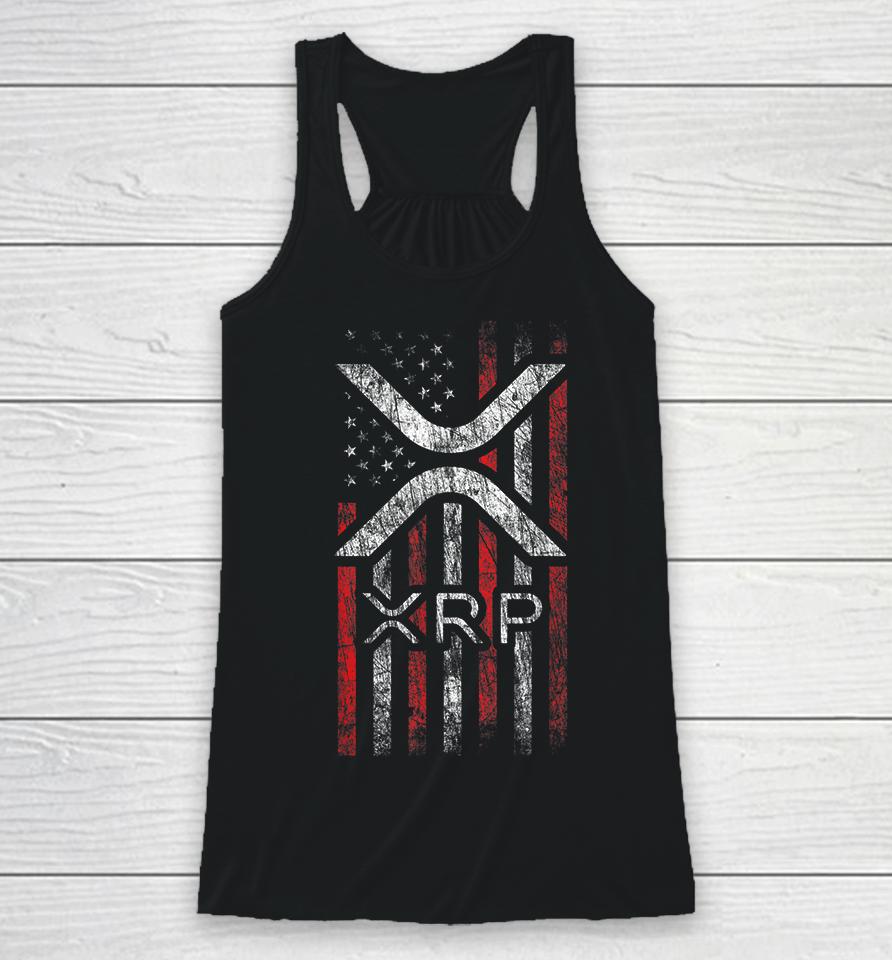 American Flag Xrp Cryptocurrency Racerback Tank