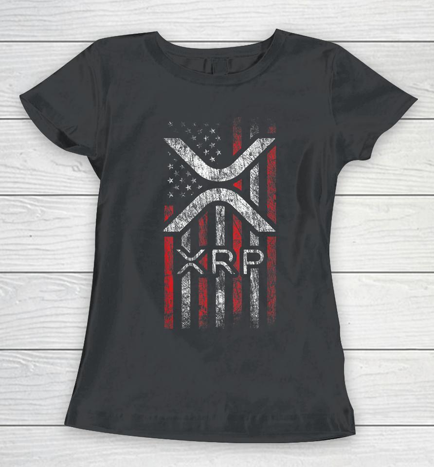 American Flag Xrp Cryptocurrency Women T-Shirt
