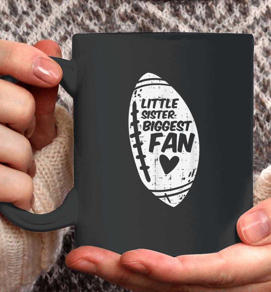 American Football Little Sister Biggest Fan Family Girls Coffee Mug