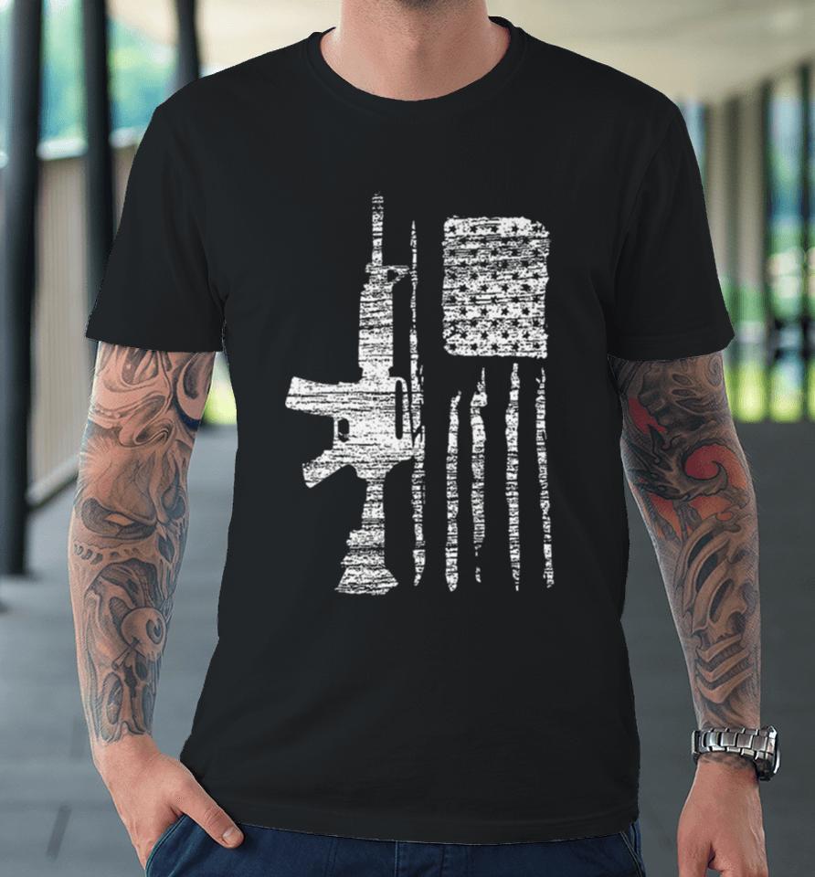 American Patriotic Usa Gun Flag Premium T-Shirt