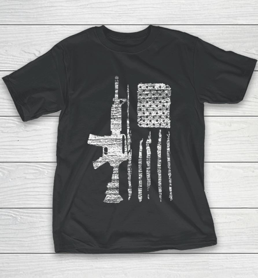 American Patriotic Usa Gun Flag Youth T-Shirt