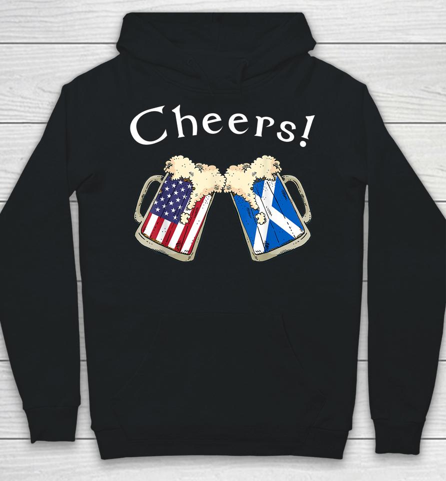 American Scottish Patriot Us Flag Beer Drinks Scotland Grown Hoodie