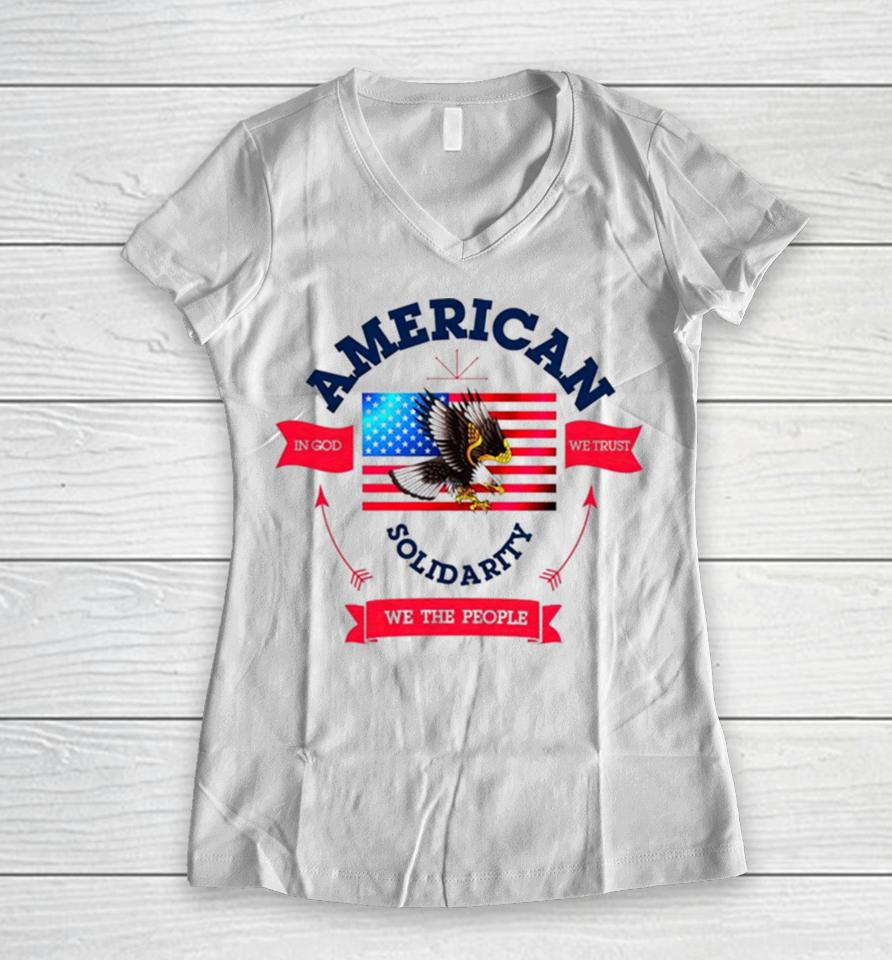 American Solidarity We The People Women V-Neck T-Shirt