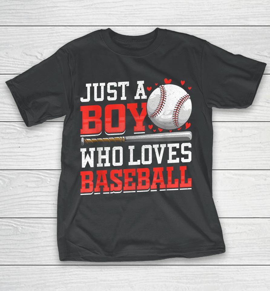 American Sport Just A Boy Who Loves Baseball Gifts For Boys T-Shirt