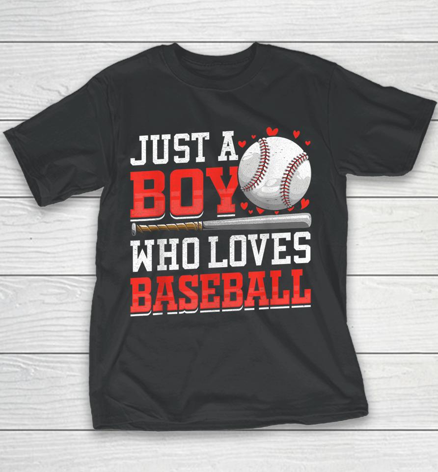 American Sport Just A Boy Who Loves Baseball Gifts For Boys Youth T-Shirt