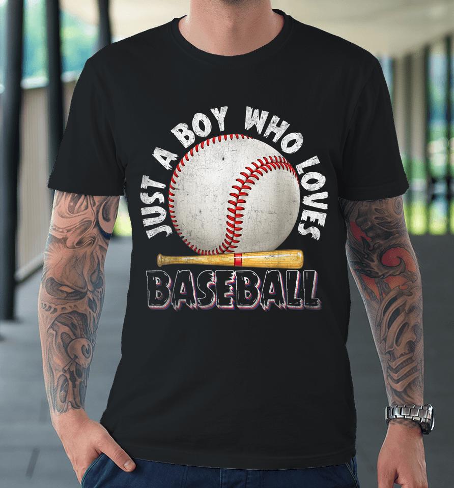 American Sport Just A Boy Who Loves Baseball Gifts For Boys Premium T-Shirt