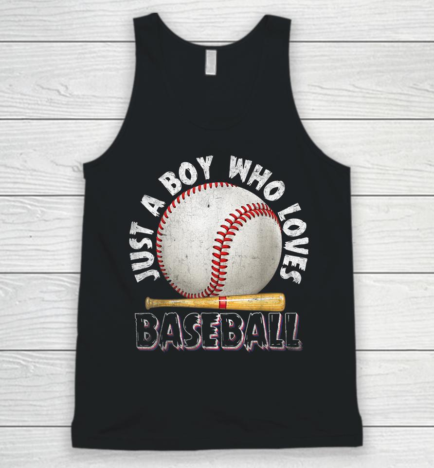 American Sport Just A Boy Who Loves Baseball Gifts For Boys Unisex Tank Top