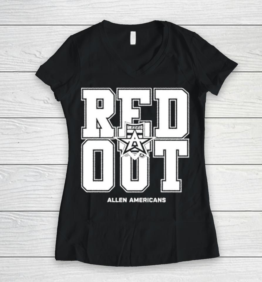 Americans Professional Hockey Red Out Women V-Neck T-Shirt