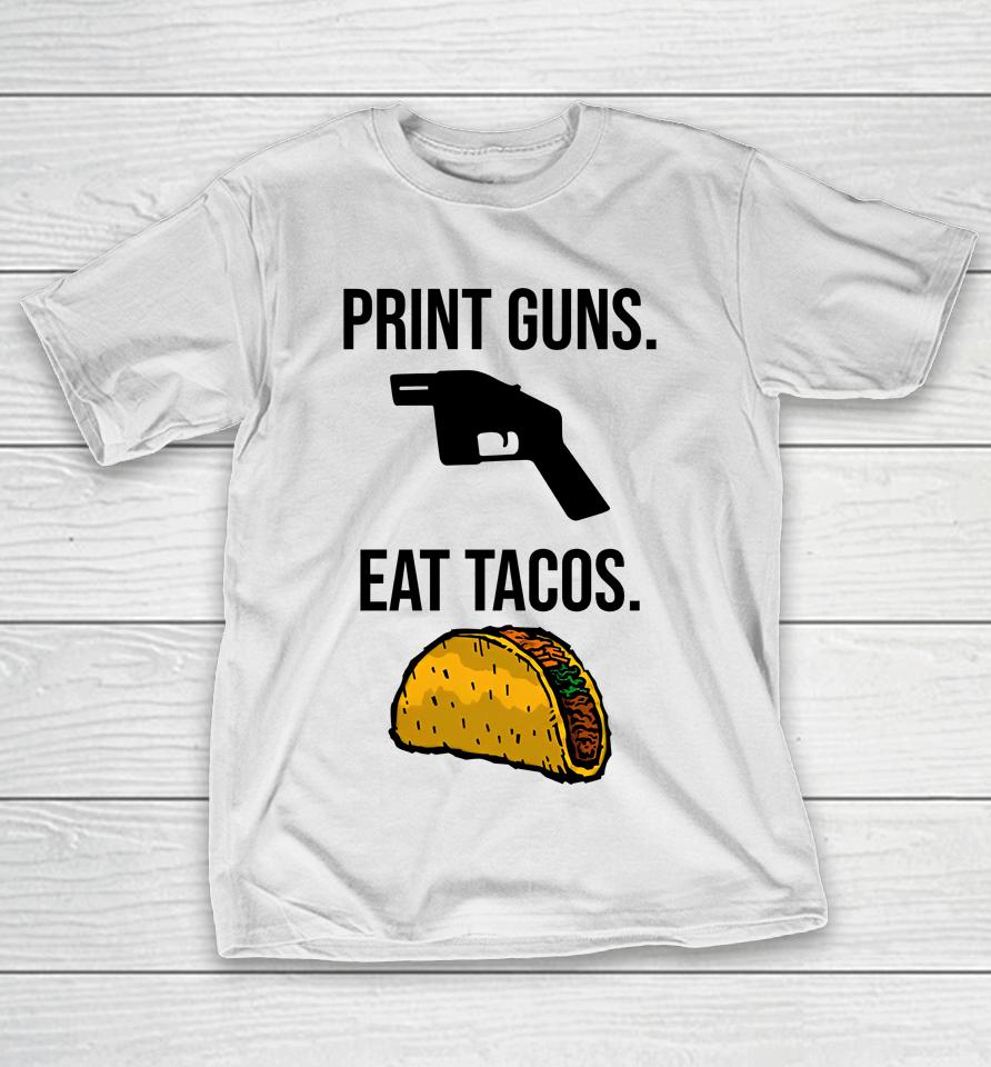 Among The Wildflowers Print Guns Eat Tacos T-Shirt