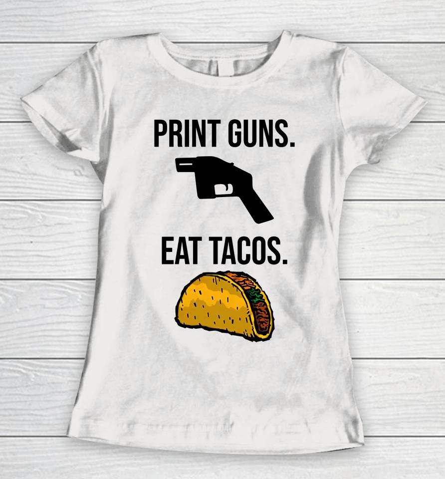Among The Wildflowers Print Guns Eat Tacos Women T-Shirt