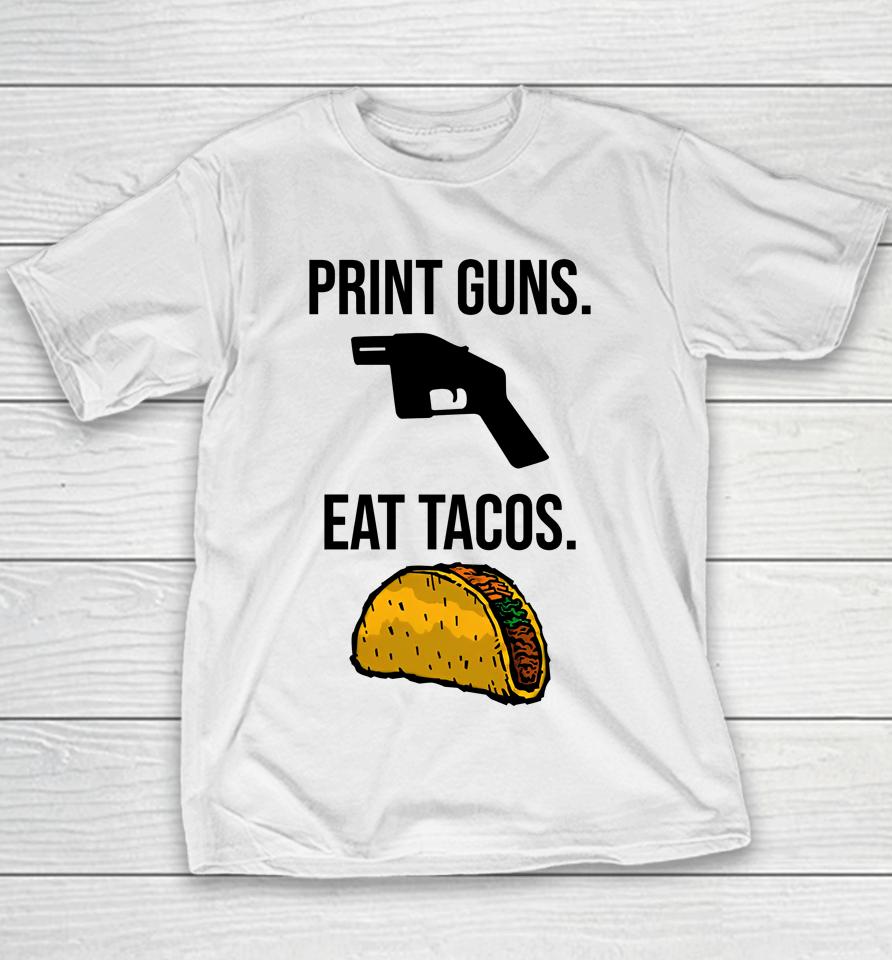 Among The Wildflowers Print Guns Eat Tacos Youth T-Shirt