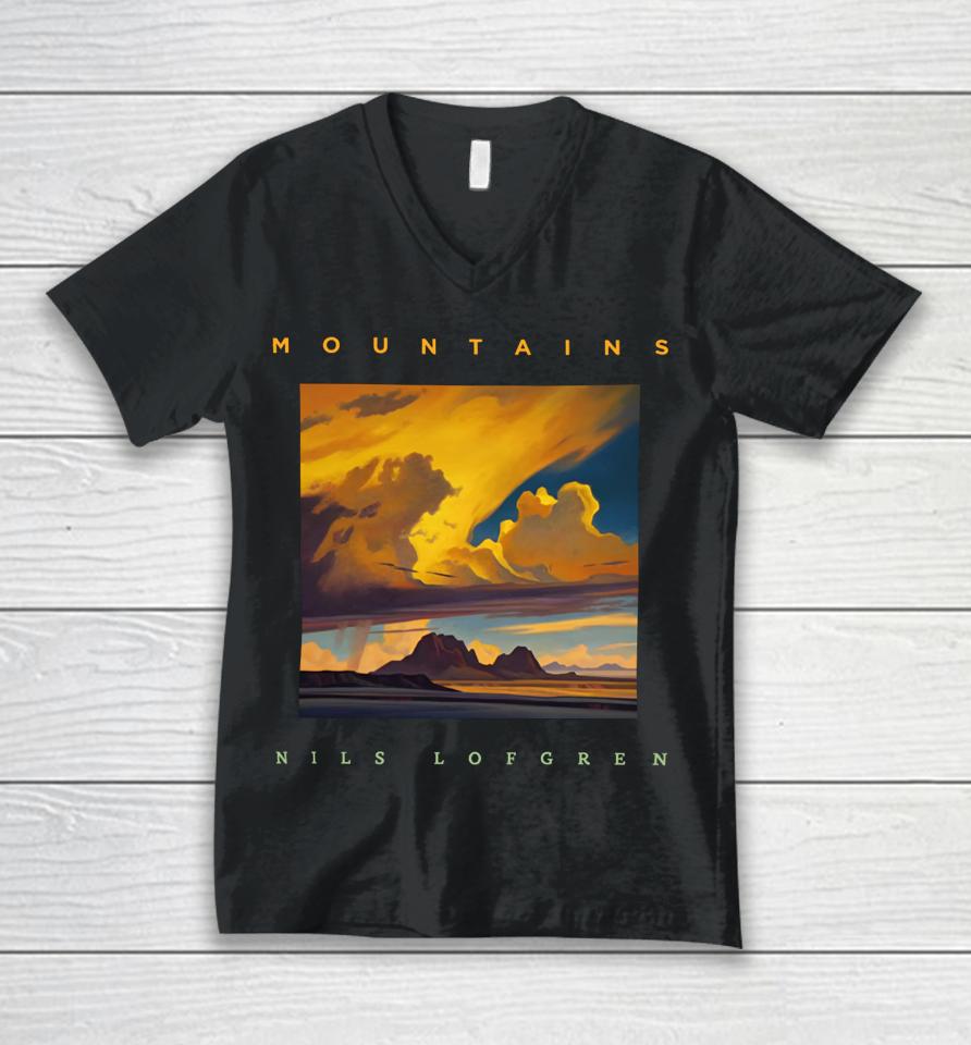Amy Aiello Lofgren Nils Lofgren Mountains Unisex V-Neck T-Shirt