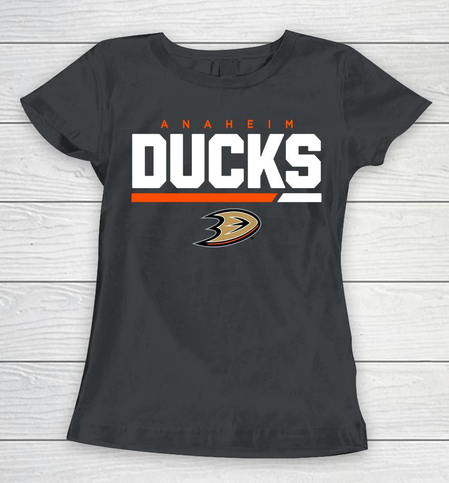 Anaheim Ducks Levelwear Black Logo Richmond Women T-Shirt