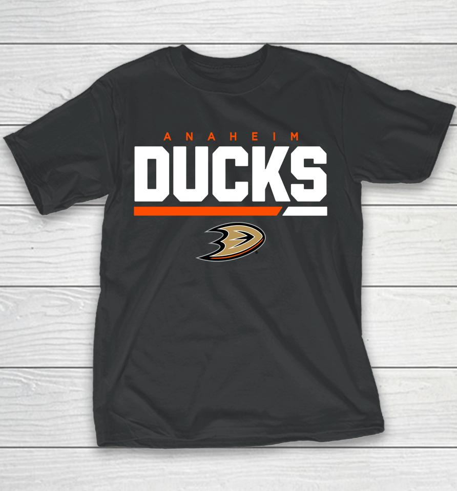 Anaheim Ducks Levelwear Black Logo Richmond Youth T-Shirt