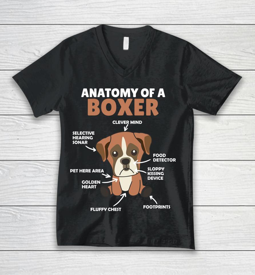 Anatomy Of A Boxer Unisex V-Neck T-Shirt
