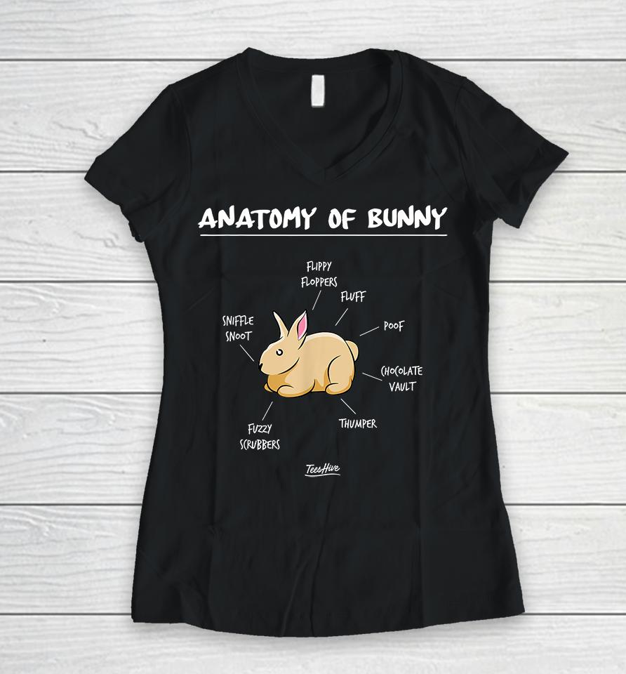 Anatomy Of A Bunny Women V-Neck T-Shirt