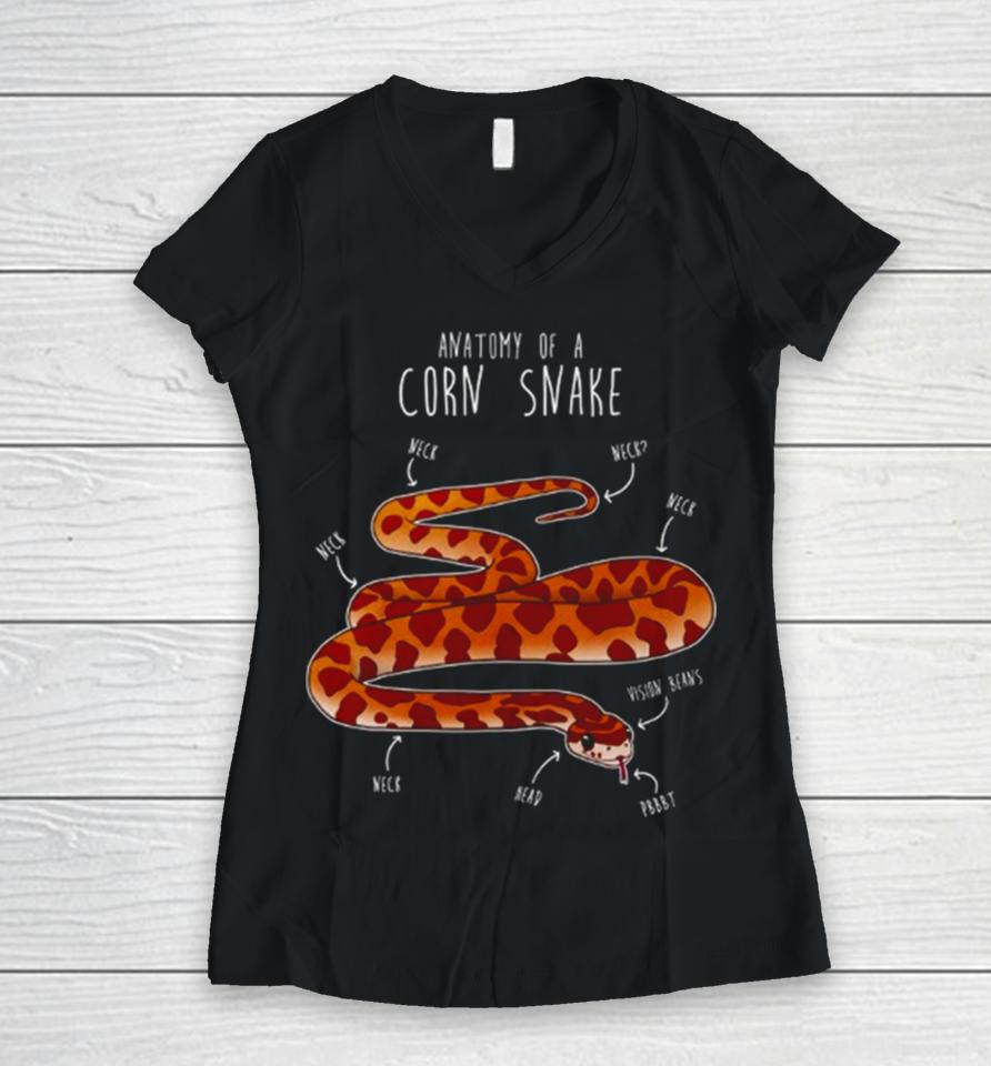 Anatomy Of A Corn Snake Women V-Neck T-Shirt