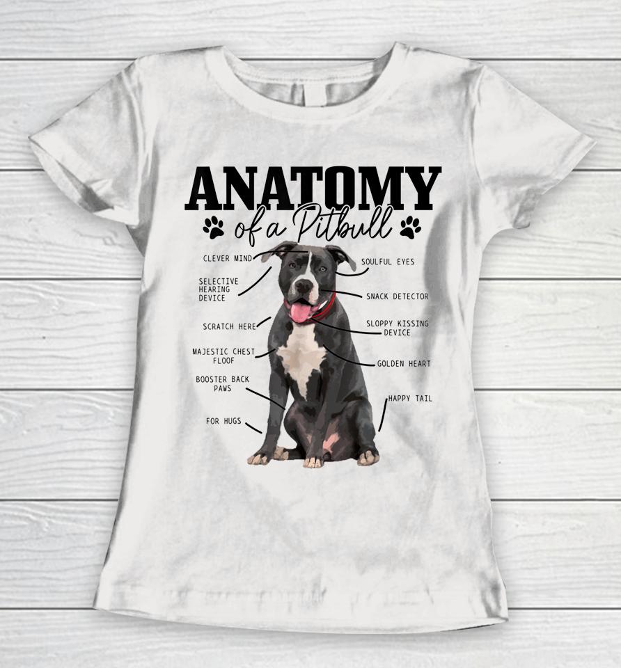 Anatomy Of A Pitbull Dog Funny Women T-Shirt