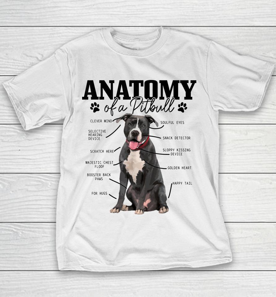 Anatomy Of A Pitbull Dog Funny Youth T-Shirt