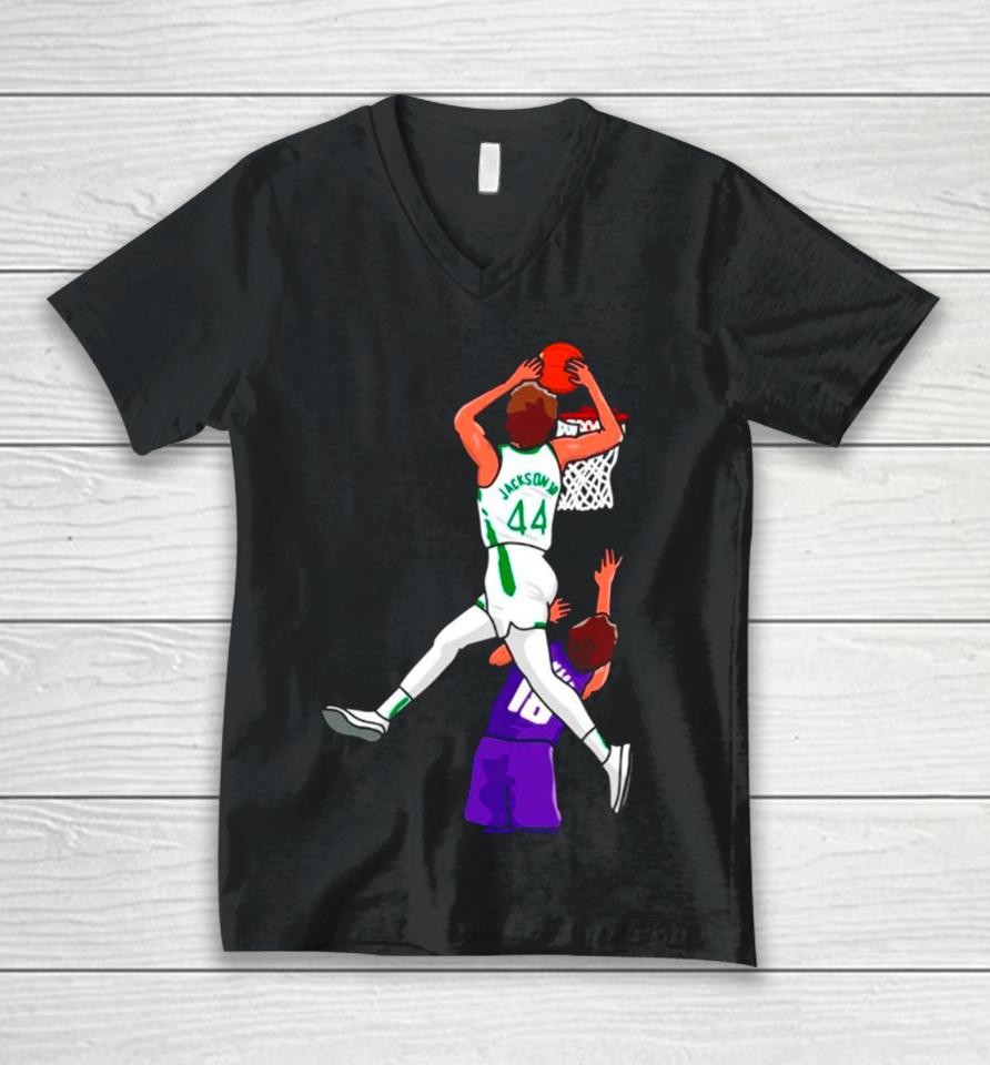 Andre Jackson Back Milwaukee Bucks Player Unisex V-Neck T-Shirt