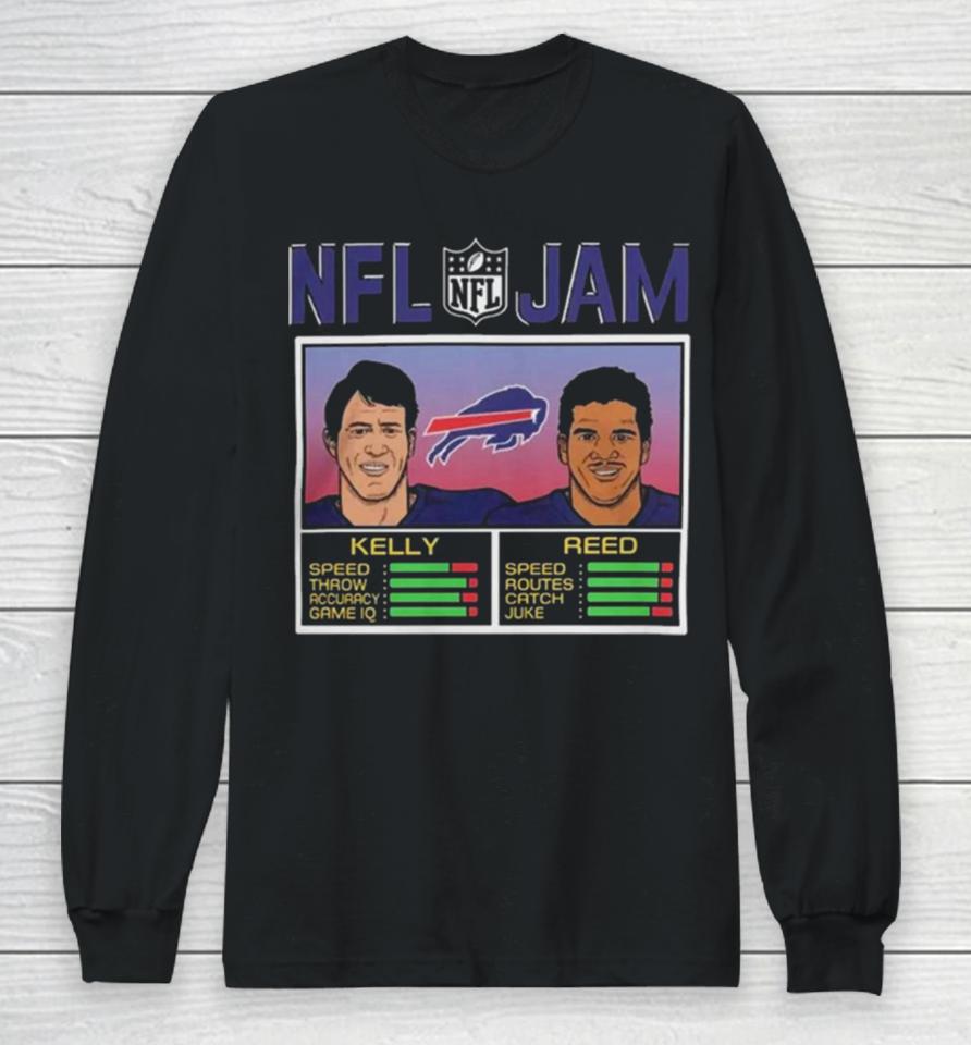 Andre Reed &Amp; Jim Kelly Heathered Heather Red Buffalo Bills Nfl Retired Jam Tri Blend Long Sleeve T-Shirt