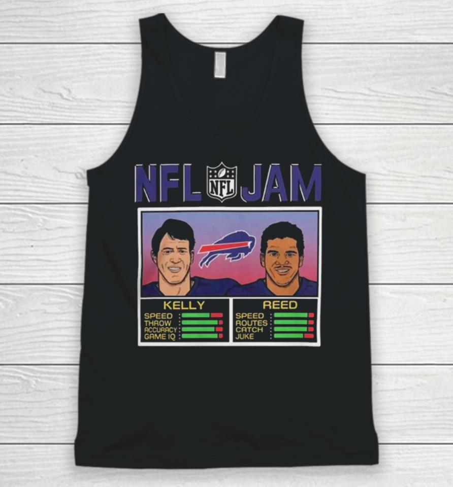 Andre Reed &Amp; Jim Kelly Heathered Heather Red Buffalo Bills Nfl Retired Jam Tri Blend Unisex Tank Top