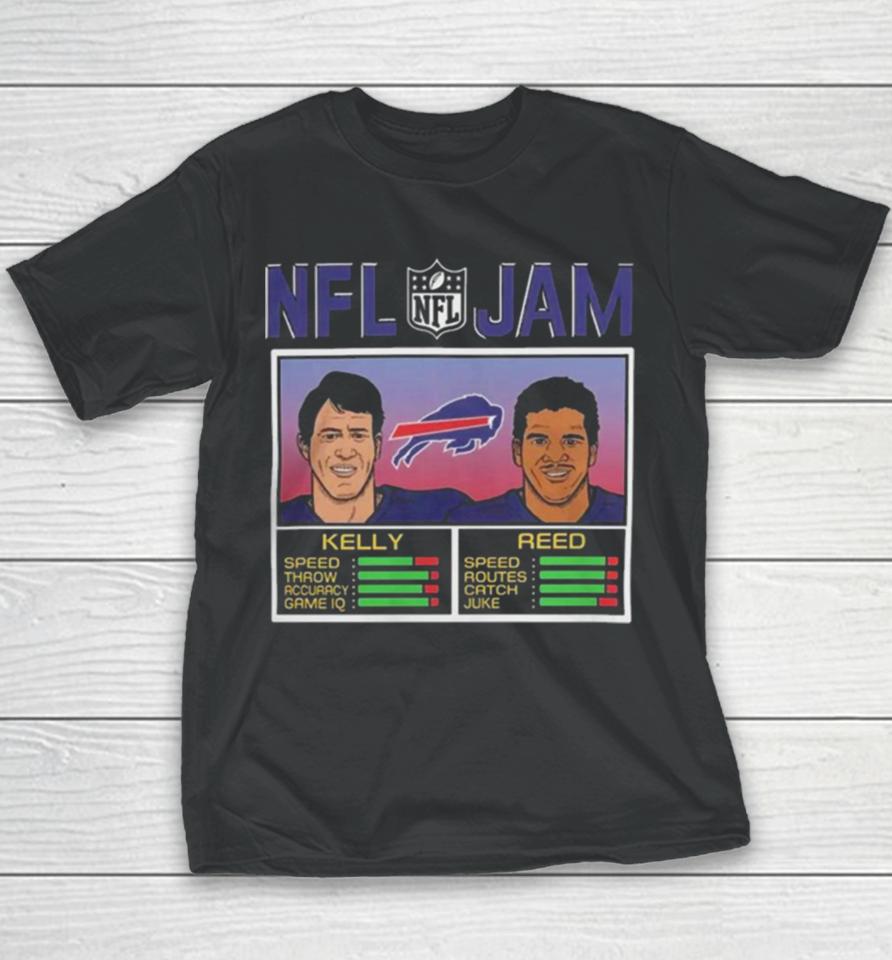 Andre Reed &Amp; Jim Kelly Heathered Heather Red Buffalo Bills Nfl Retired Jam Tri Blend Youth T-Shirt