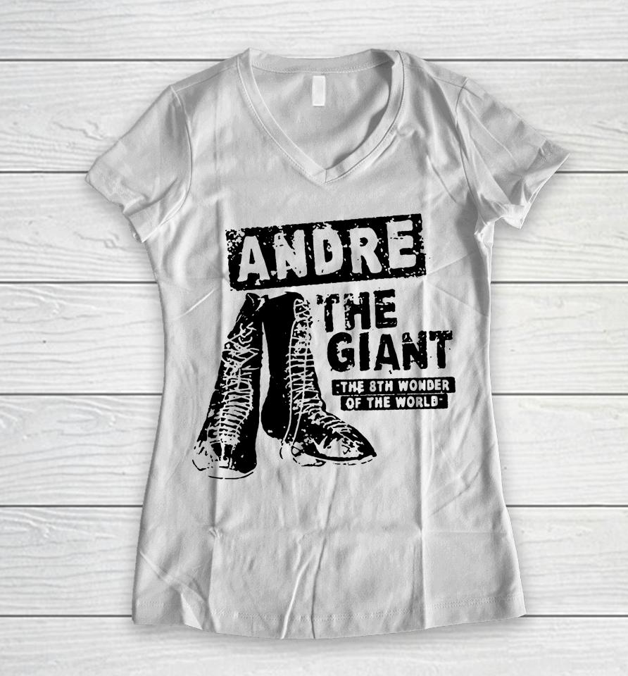 Andre The Giant Fanatics Branded Eighth Wonder Of The World Women V-Neck T-Shirt