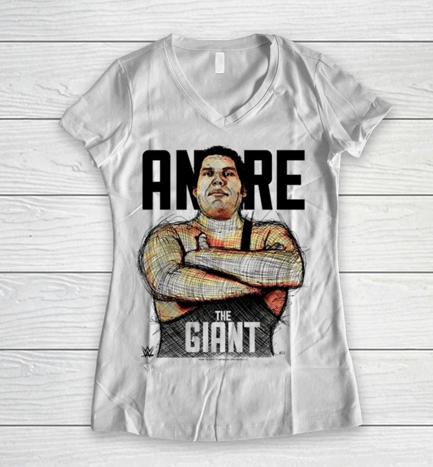 Andre The Giant Sketch Women V-Neck T-Shirt