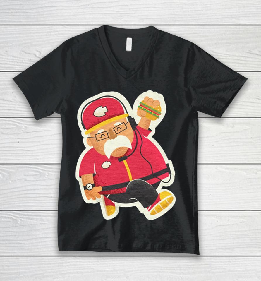Andy Reid Give The Man A Cheeseburger Unisex V-Neck T-Shirt