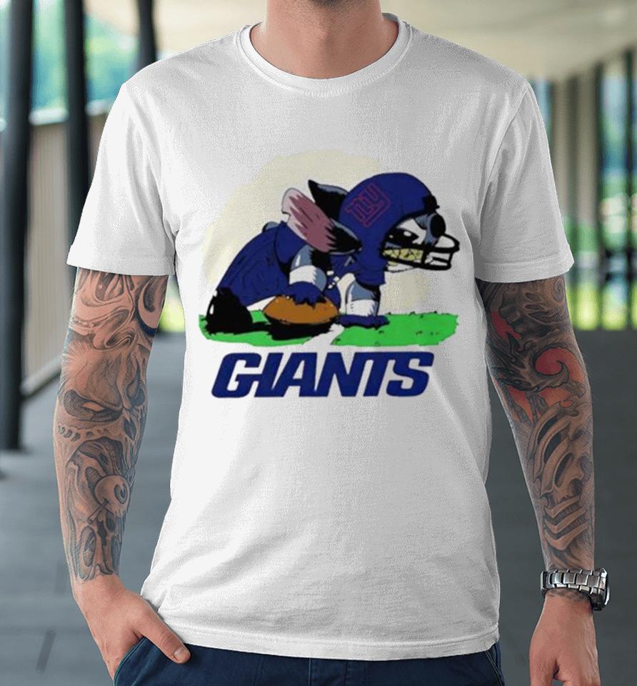 Angry Stitch Character Player New York Giants Football Logo Premium T-Shirt