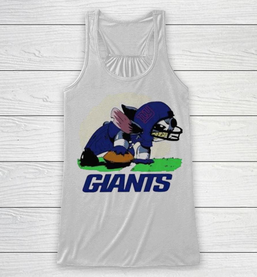 Angry Stitch Character Player New York Giants Football Logo Racerback Tank
