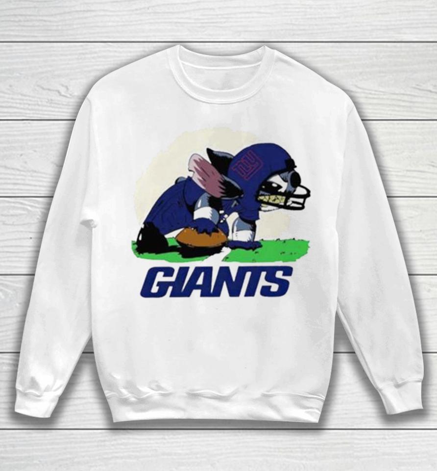 Angry Stitch Character Player New York Giants Football Logo Sweatshirt