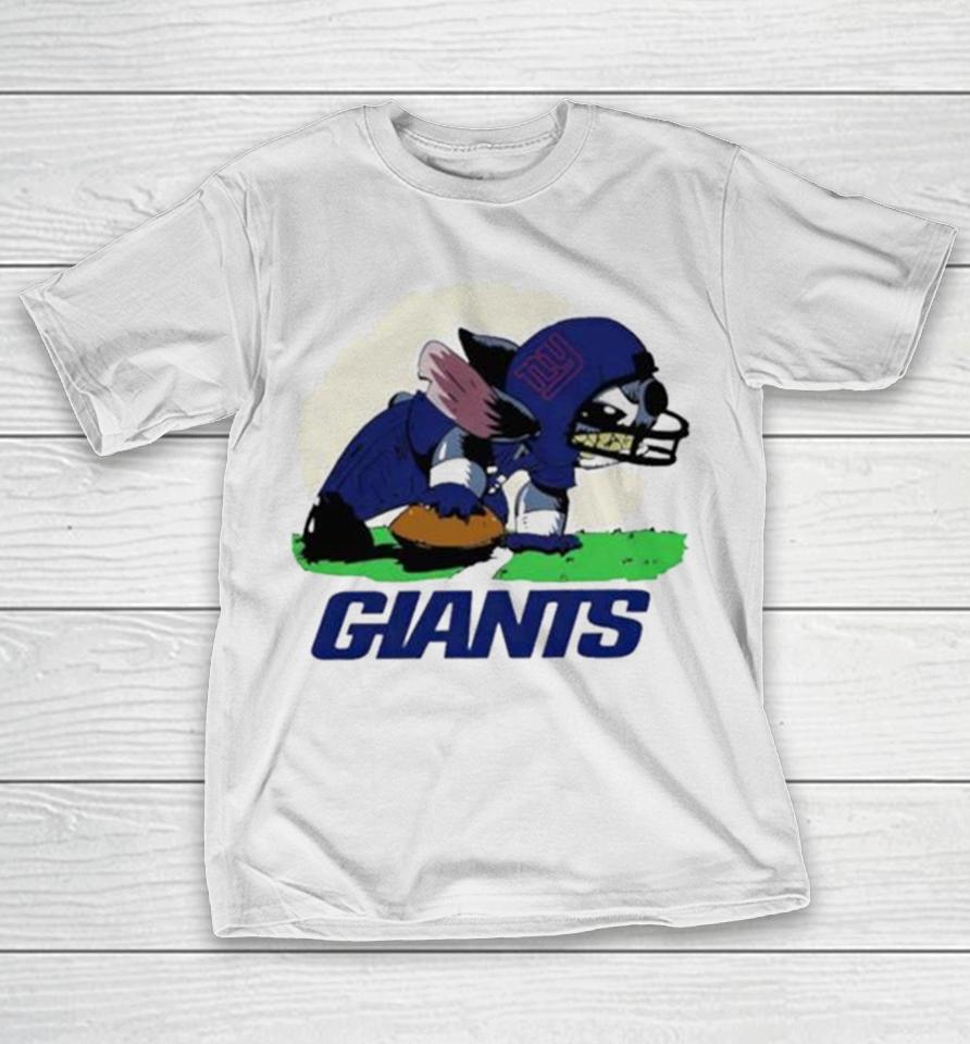Angry Stitch Character Player New York Giants Football Logo T-Shirt