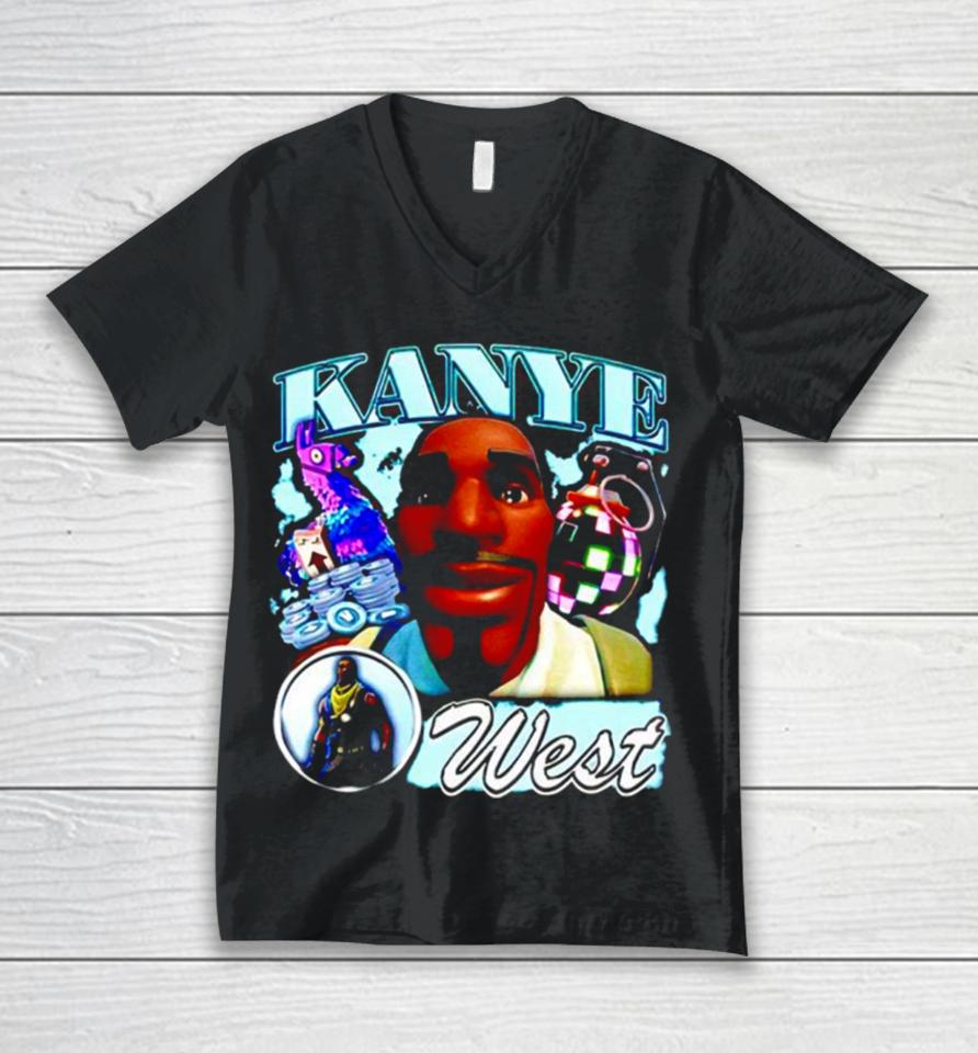 Angryfridge Kanye West Fortnite Unisex V-Neck T-Shirt