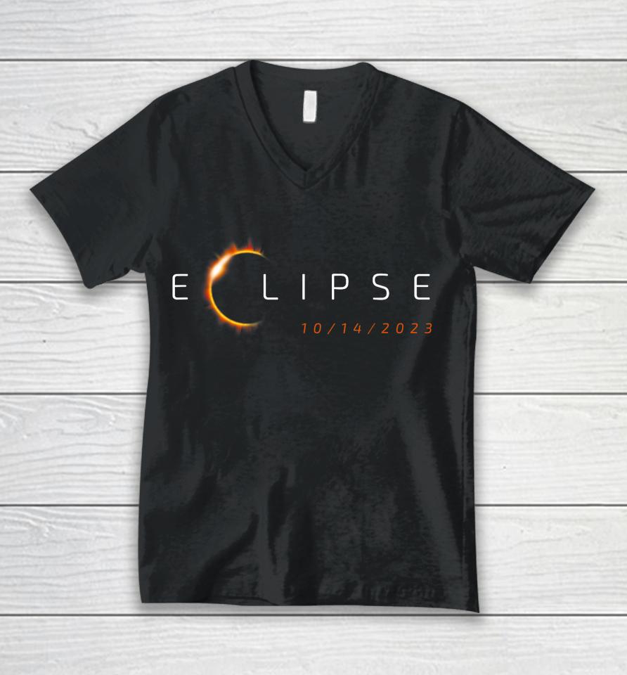 Annular Solar Eclipse October 2023 Physics Astronomy Eclipse Unisex V-Neck T-Shirt