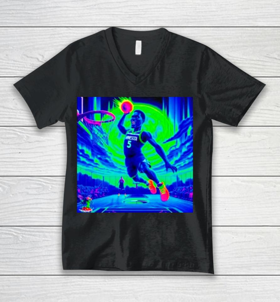 Anthony Edwards – Green Moon Jam Ant Psychedelic Meme Minnesota Timberwolves Unisex V-Neck T-Shirt