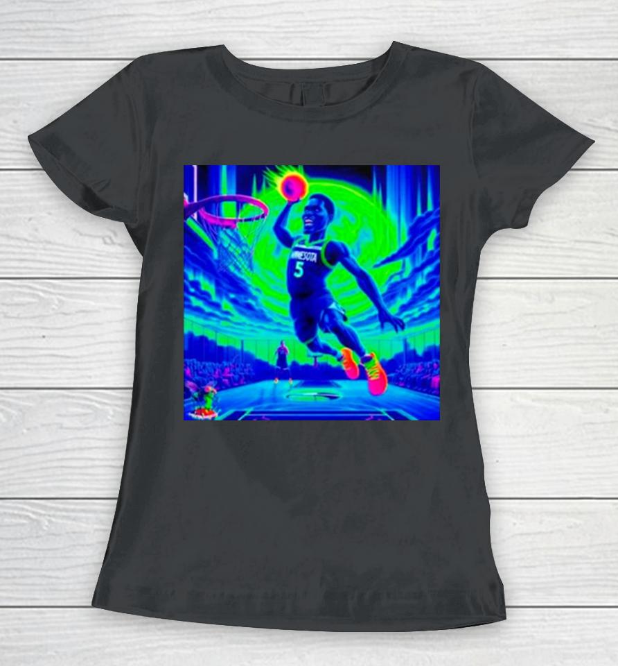 Anthony Edwards – Green Moon Jam Ant Psychedelic Meme Minnesota Timberwolves Women T-Shirt