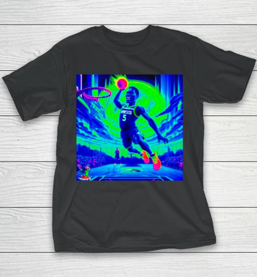 Anthony Edwards – Green Moon Jam Ant Psychedelic Meme Minnesota Timberwolves Youth T-Shirt