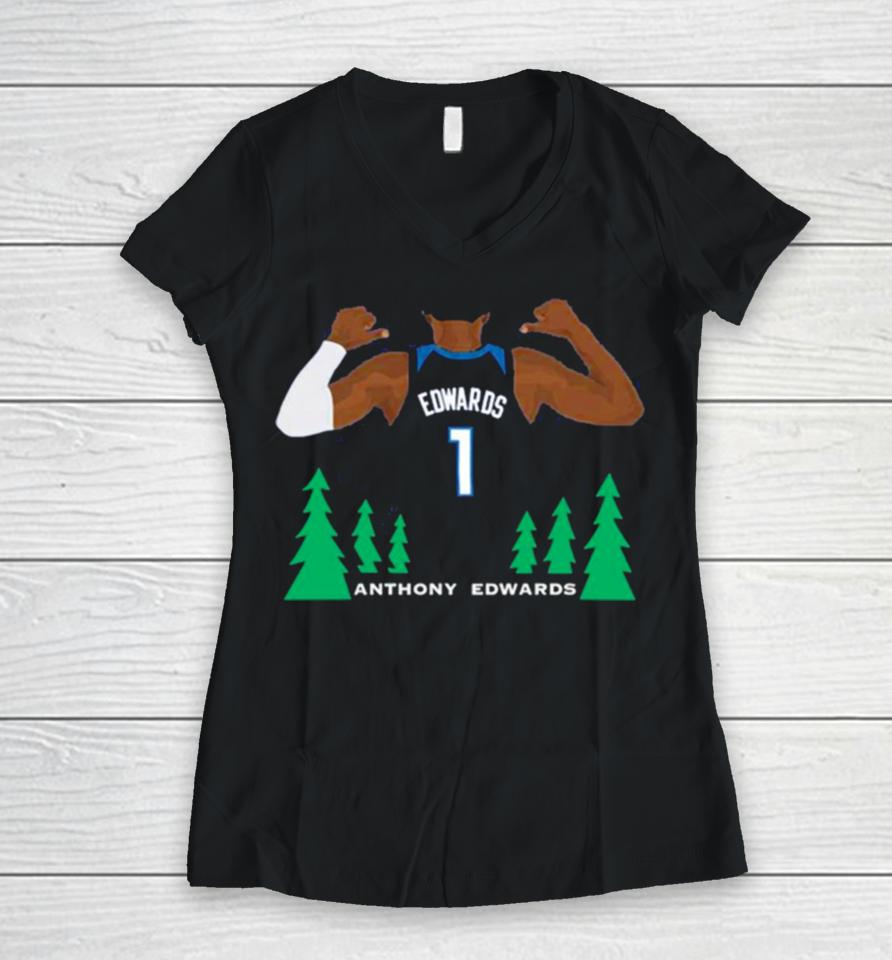 Anthony Edwards Minnesota Women V-Neck T-Shirt
